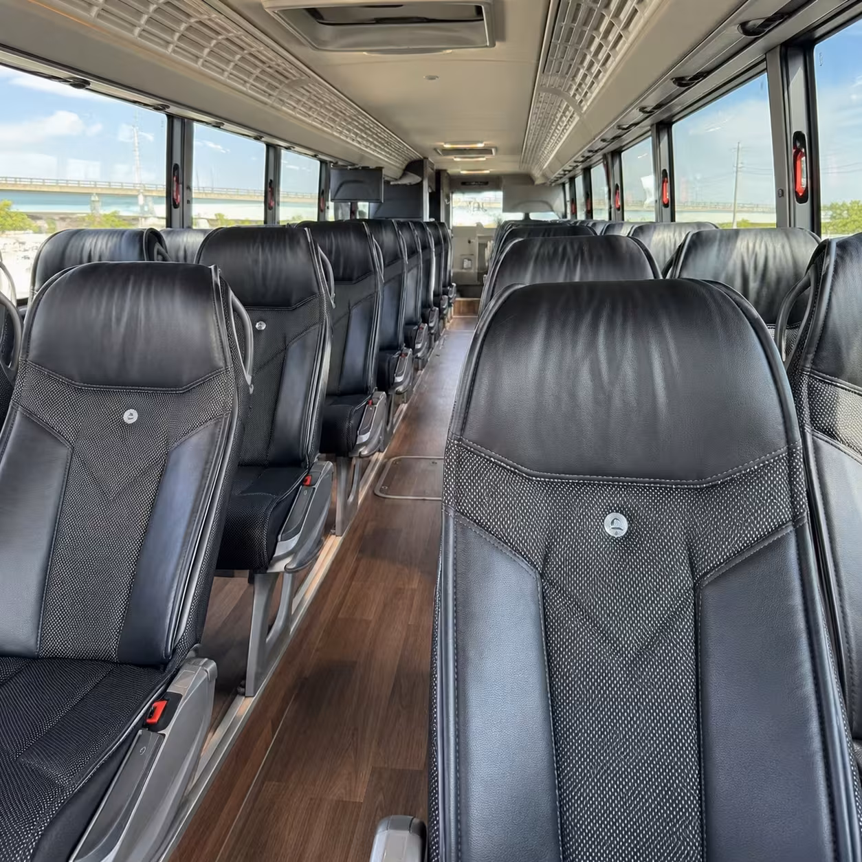 56 passenger charter bus inside